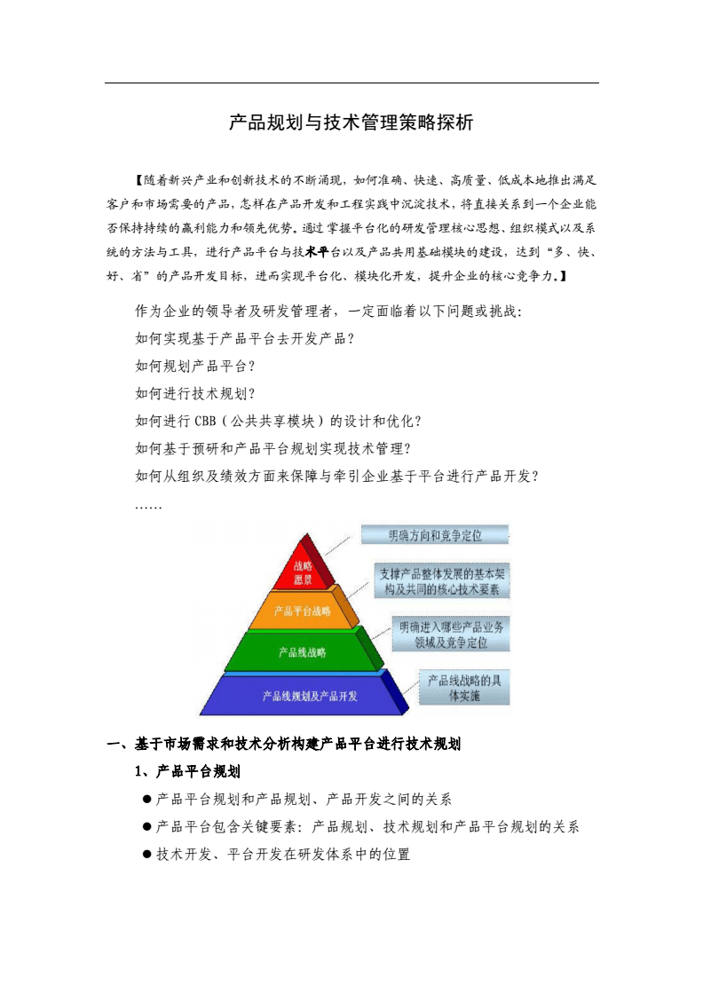 产品规划与技术管理策略探析.pdf